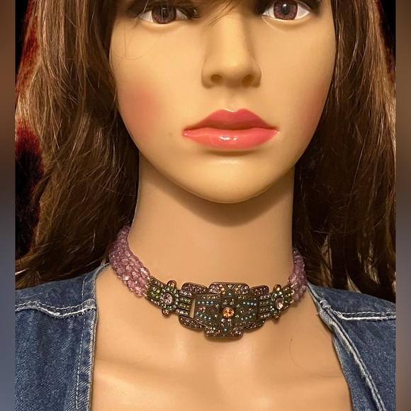 Heidi Daus Turquoise and Swarovski CrystalsChoker Rare